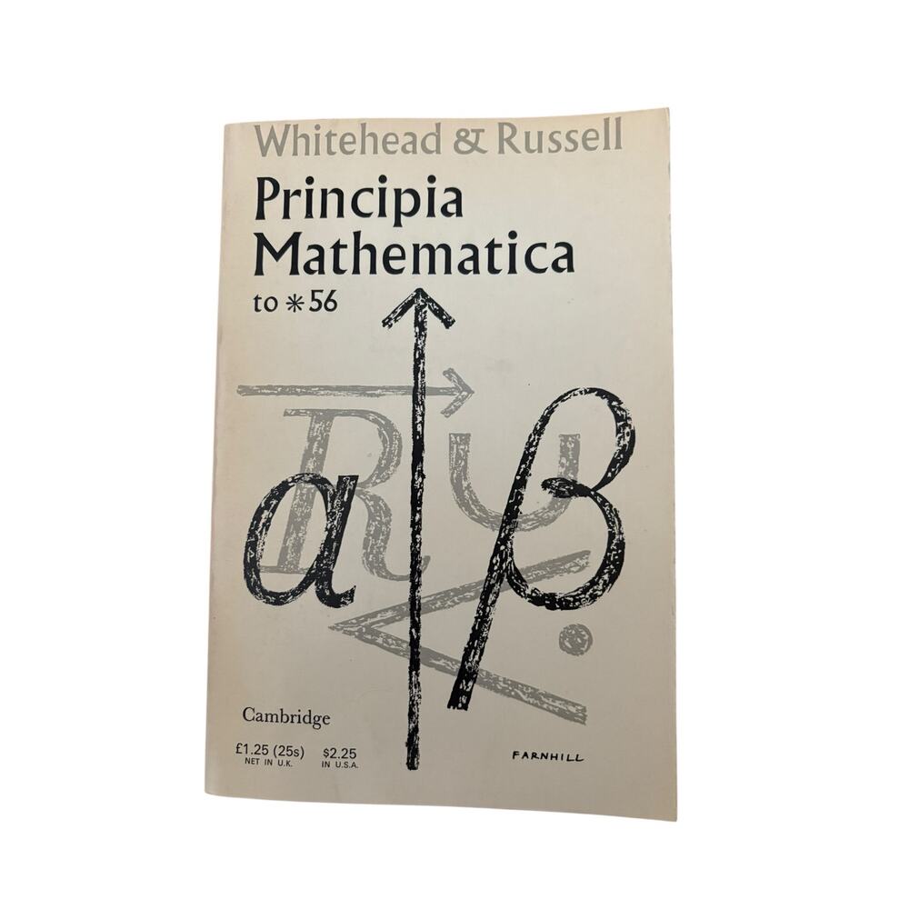 Principia Mathematica Whitehead Russell Cambridge University Press Vintage 1970